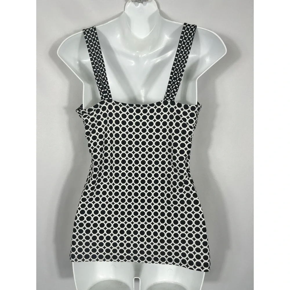 WHBM Vintage Geo Dot Fitted Babydoll Top Y2K Mallcore Boho Preppy Going Out Club